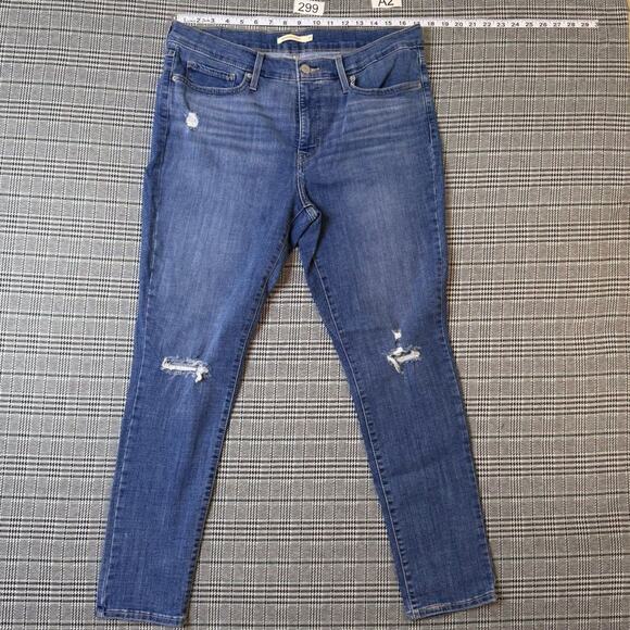 Levi's 311 Women's Jeans Blue Denim Shaping Skinny Fit Stretch Distressed 33x30 - Picture 1 of 10